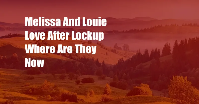 Melissa And Louie Love After Lockup Where Are They Now