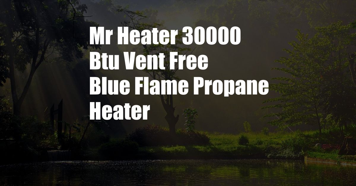 Mr Heater 30000 Btu Vent Free Blue Flame Propane Heater