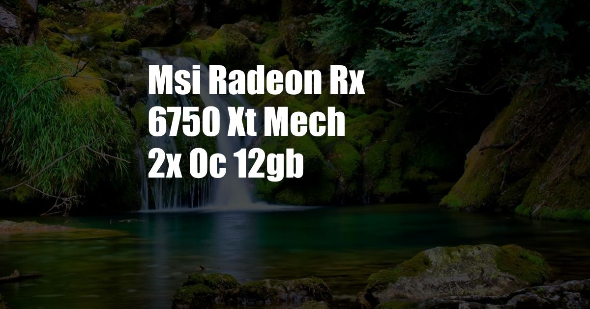 Msi Radeon Rx 6750 Xt Mech 2x Oc 12gb