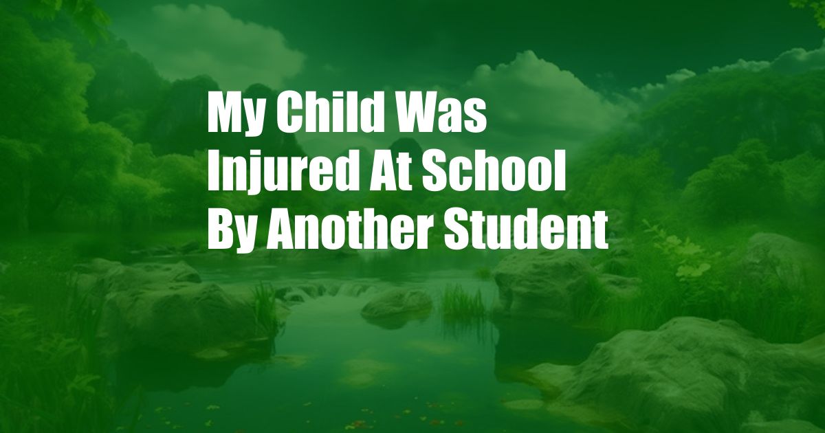 My Child Was Injured At School By Another Student