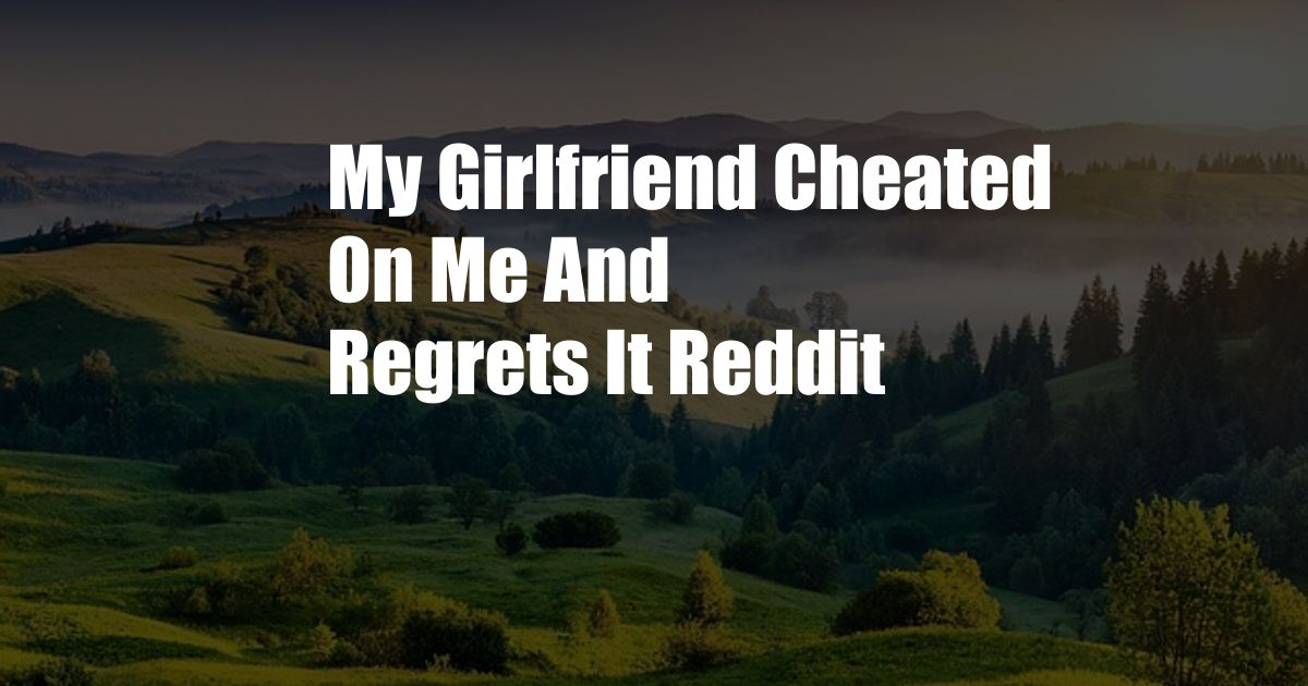 My Girlfriend Cheated On Me And Regrets It Reddit