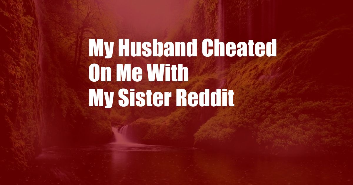 My Husband Cheated On Me With My Sister Reddit