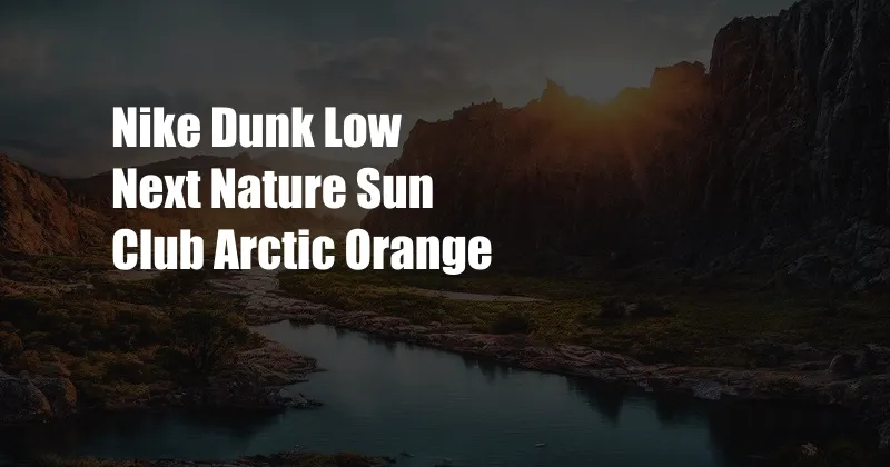 Nike Dunk Low Next Nature Sun Club Arctic Orange