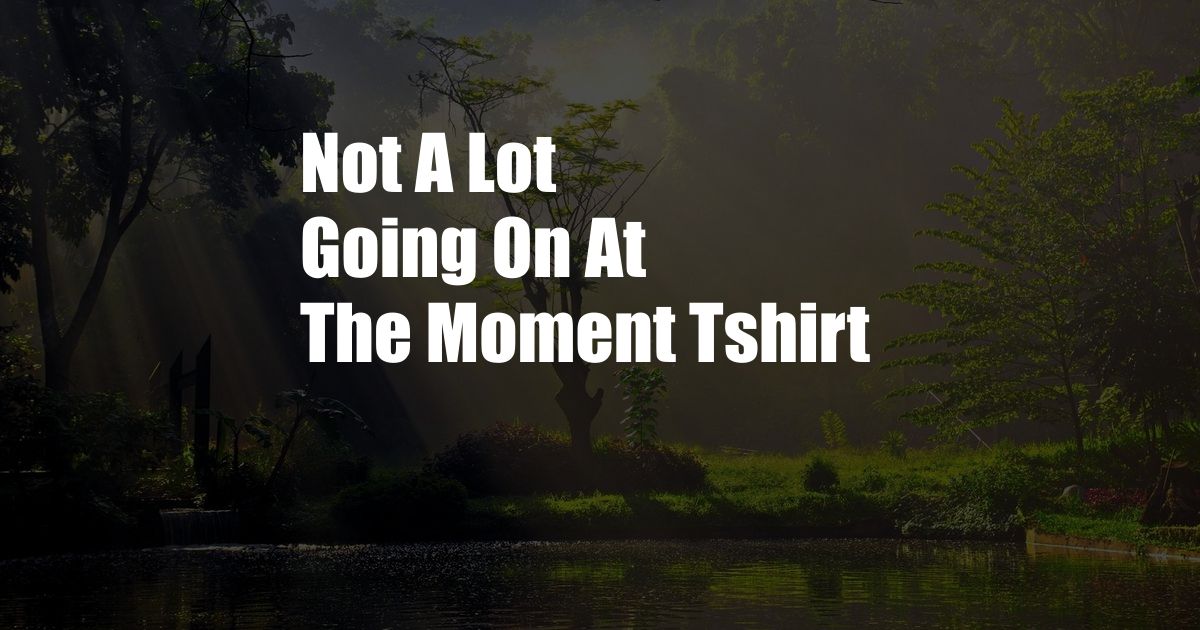 Not A Lot Going On At The Moment Tshirt