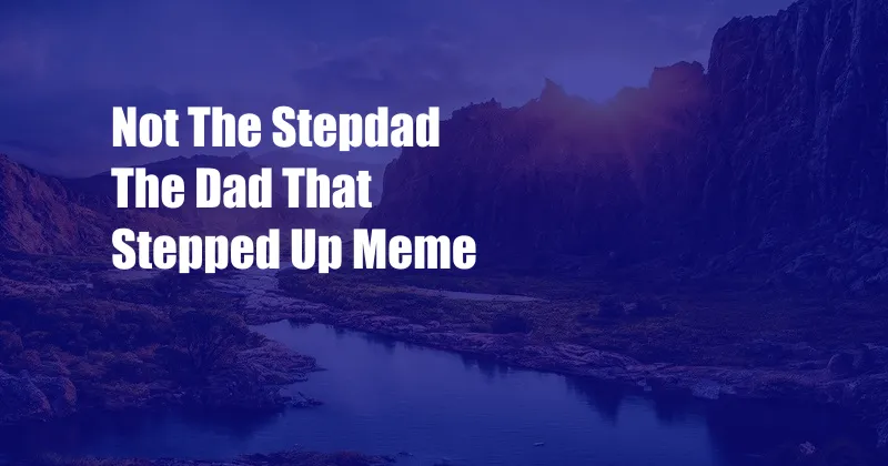 Not The Stepdad The Dad That Stepped Up Meme