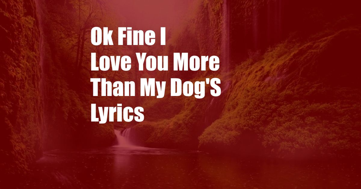 Ok Fine I Love You More Than My Dog'S Lyrics