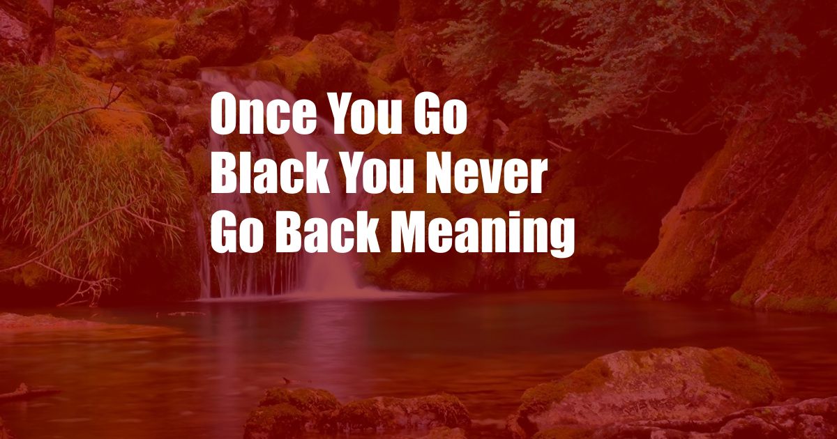 Once You Go Black You Never Go Back Meaning