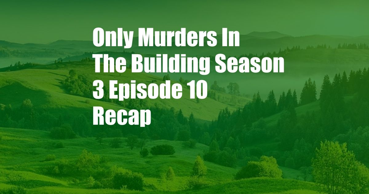 Only Murders In The Building Season 3 Episode 10 Recap