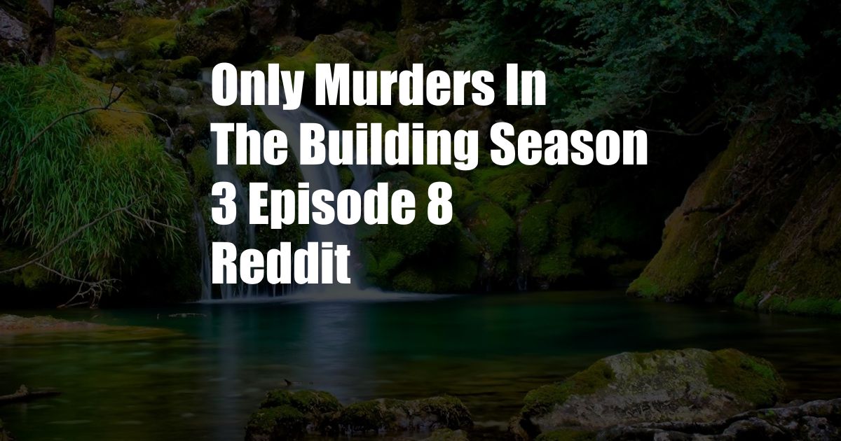 Only Murders In The Building Season 3 Episode 8 Reddit