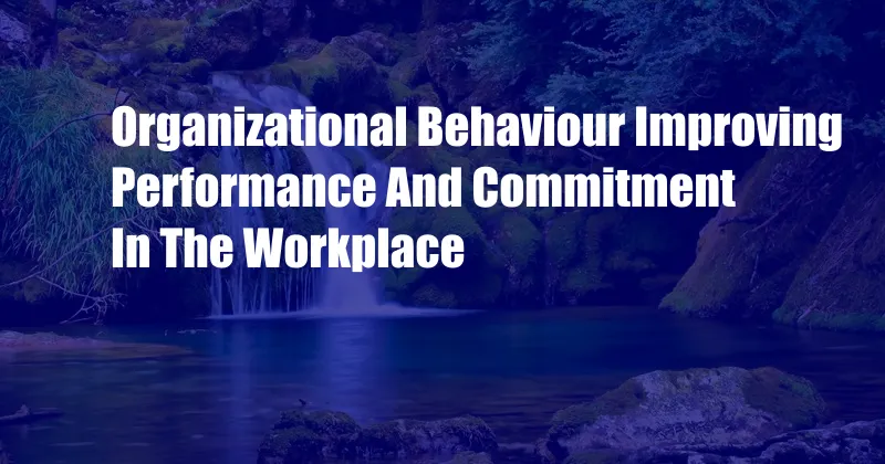 Organizational Behaviour Improving Performance And Commitment In The Workplace