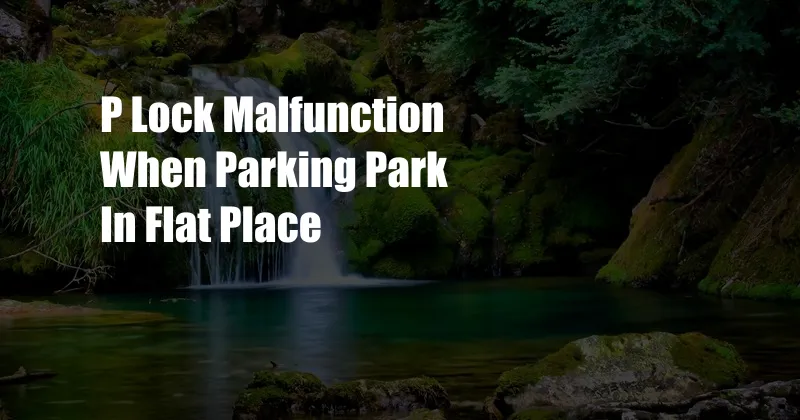 P Lock Malfunction When Parking Park In Flat Place
