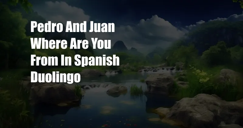 Pedro And Juan Where Are You From In Spanish Duolingo