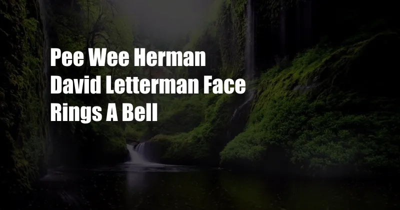 Pee Wee Herman David Letterman Face Rings A Bell