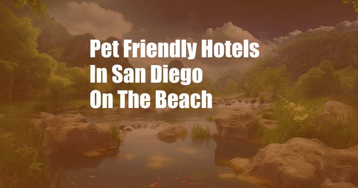 Pet Friendly Hotels In San Diego On The Beach