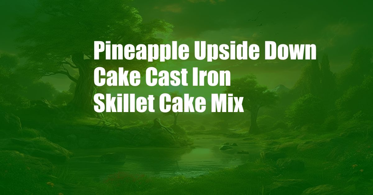 Pineapple Upside Down Cake Cast Iron Skillet Cake Mix