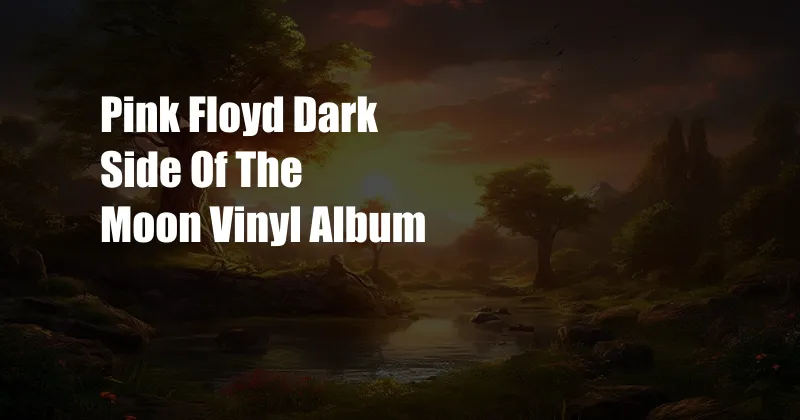 Pink Floyd Dark Side Of The Moon Vinyl Album