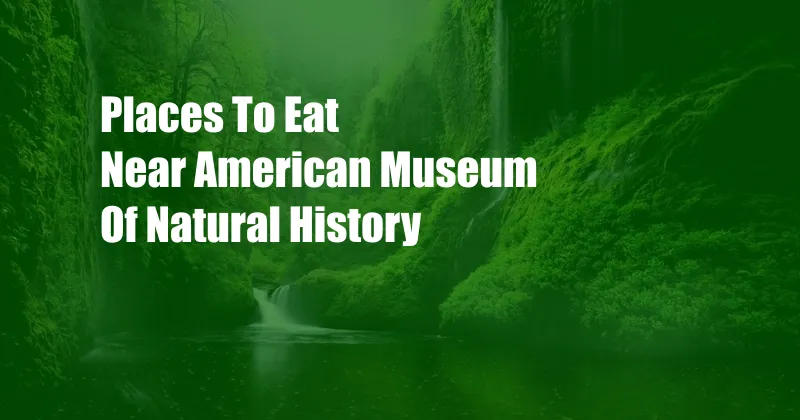 Places To Eat Near American Museum Of Natural History