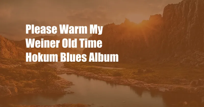 Please Warm My Weiner Old Time Hokum Blues Album