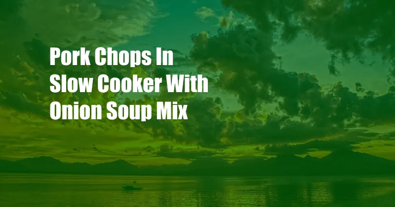 Pork Chops In Slow Cooker With Onion Soup Mix
