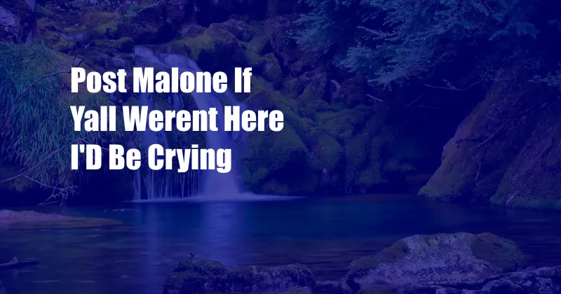 Post Malone If Yall Werent Here I'D Be Crying