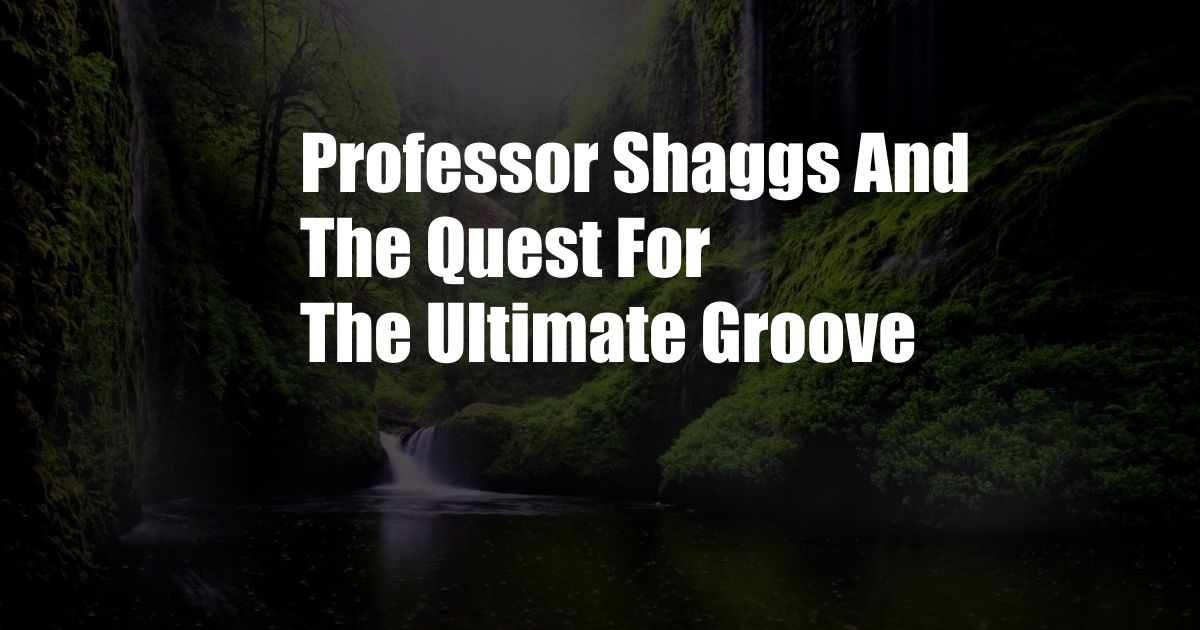 Professor Shaggs And The Quest For The Ultimate Groove