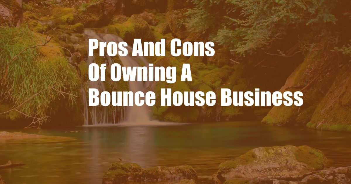 Pros And Cons Of Owning A Bounce House Business