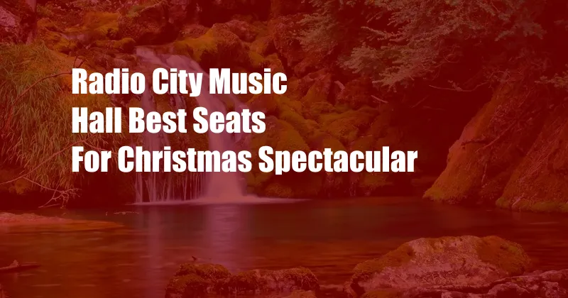 Radio City Music Hall Best Seats For Christmas Spectacular