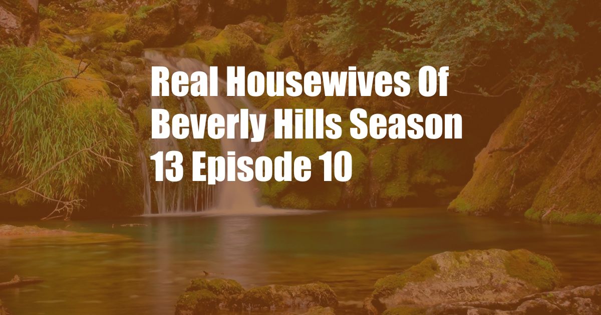 Real Housewives Of Beverly Hills Season 13 Episode 10