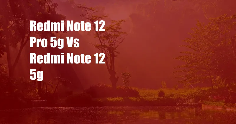 Redmi Note 12 Pro 5g Vs Redmi Note 12 5g