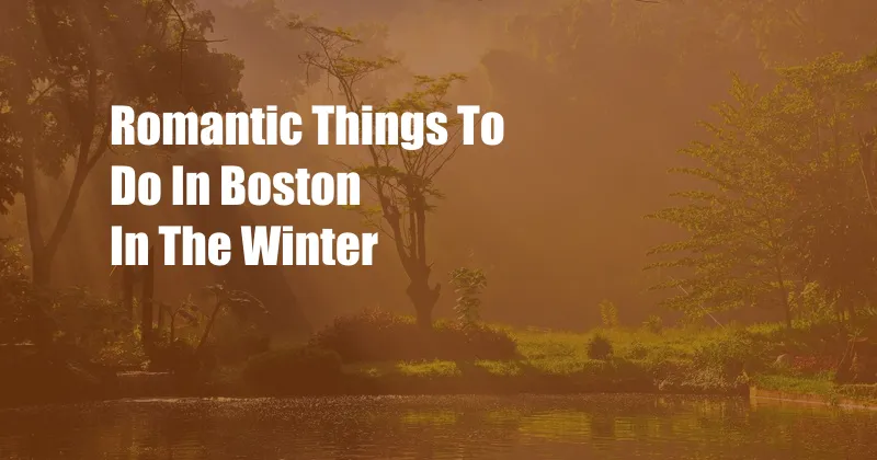 Romantic Things To Do In Boston In The Winter