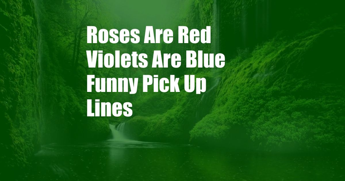 Roses Are Red Violets Are Blue Funny Pick Up Lines