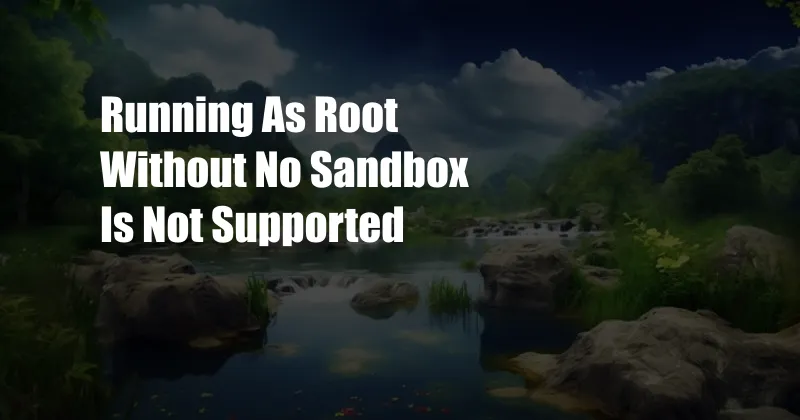 Running As Root Without No Sandbox Is Not Supported