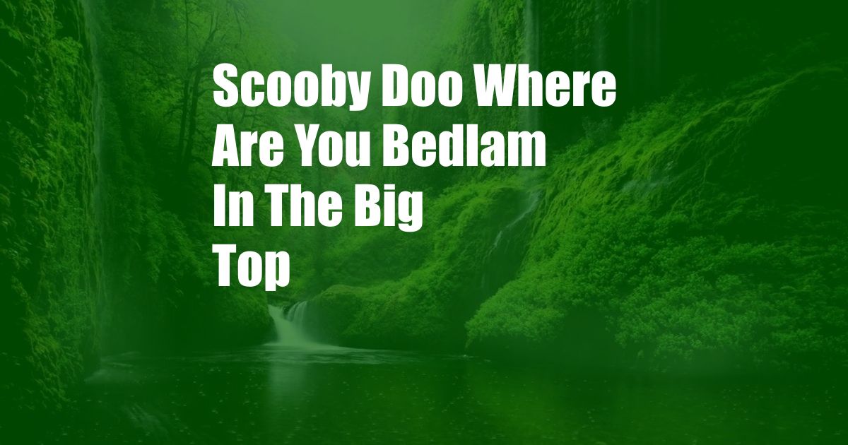 Scooby Doo Where Are You Bedlam In The Big Top