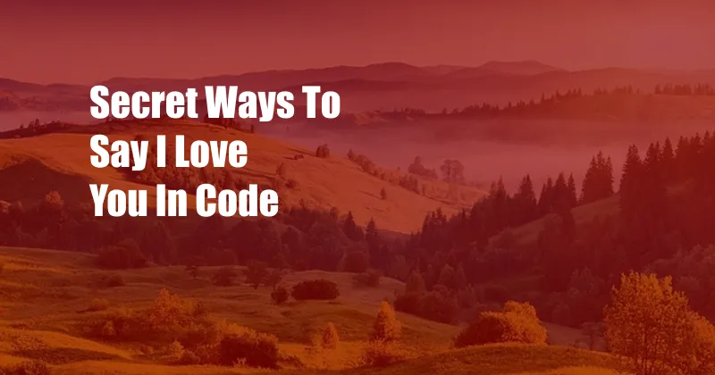 Secret Ways To Say I Love You In Code