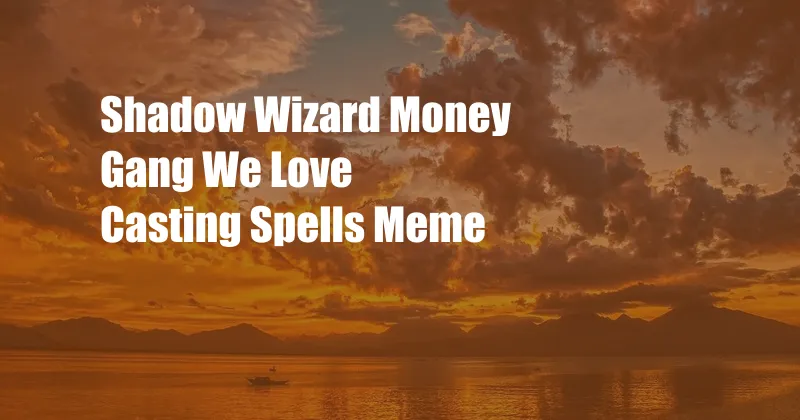 Shadow Wizard Money Gang We Love Casting Spells Meme
