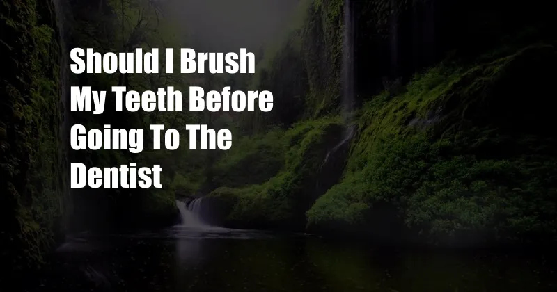 Should I Brush My Teeth Before Going To The Dentist