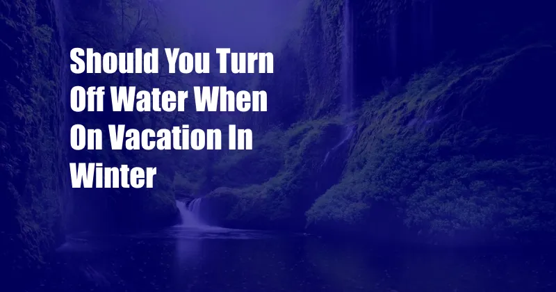 Should You Turn Off Water When On Vacation In Winter