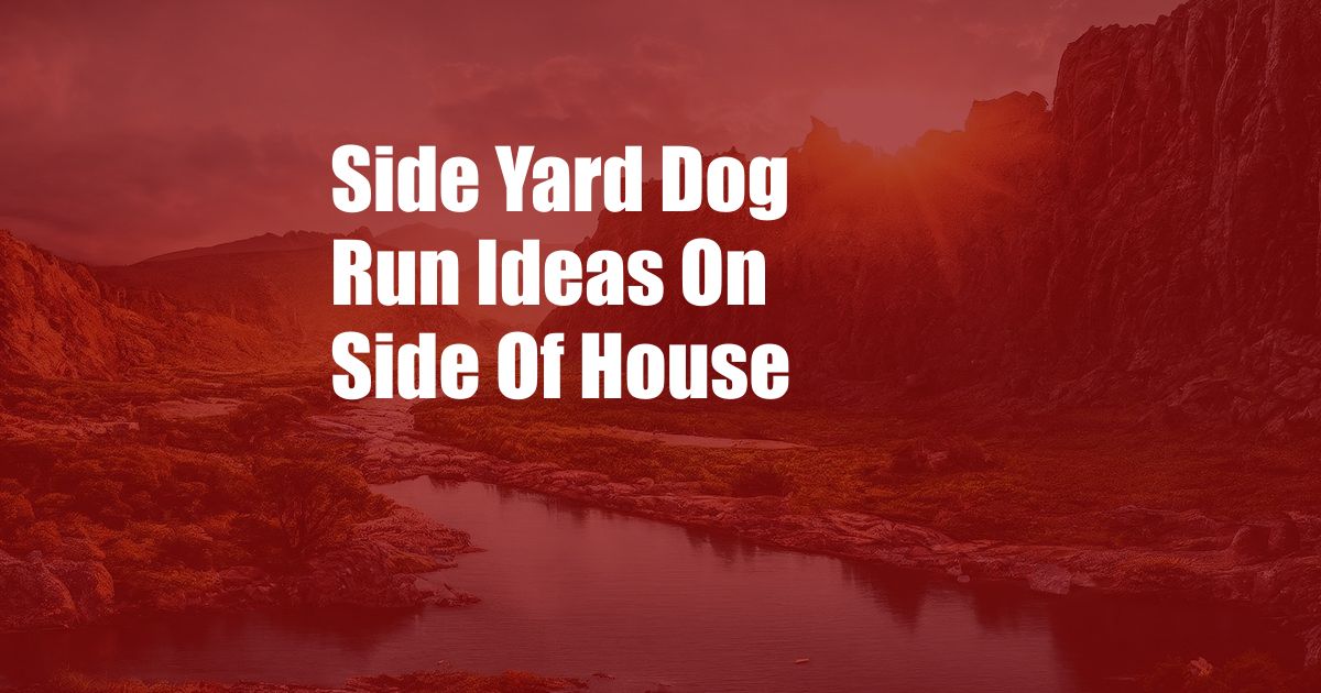 Side Yard Dog Run Ideas On Side Of House