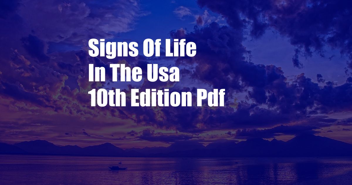 Signs Of Life In The Usa 10th Edition Pdf