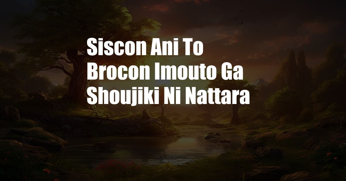 Siscon Ani To Brocon Imouto Ga Shoujiki Ni Nattara