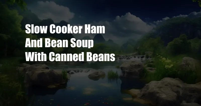 Slow Cooker Ham And Bean Soup With Canned Beans