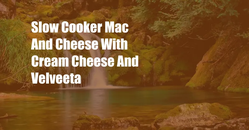 Slow Cooker Mac And Cheese With Cream Cheese And Velveeta