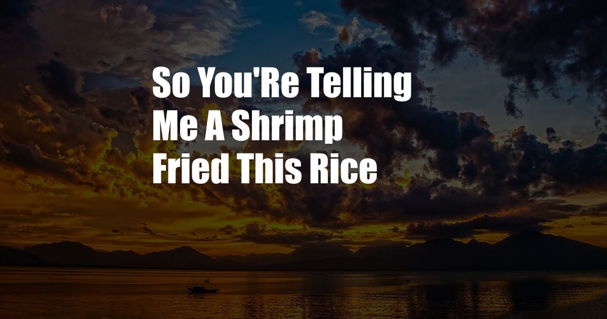 So You'Re Telling Me A Shrimp Fried This Rice