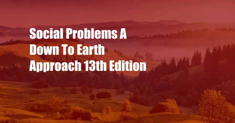 Social Problems A Down To Earth Approach 13th Edition