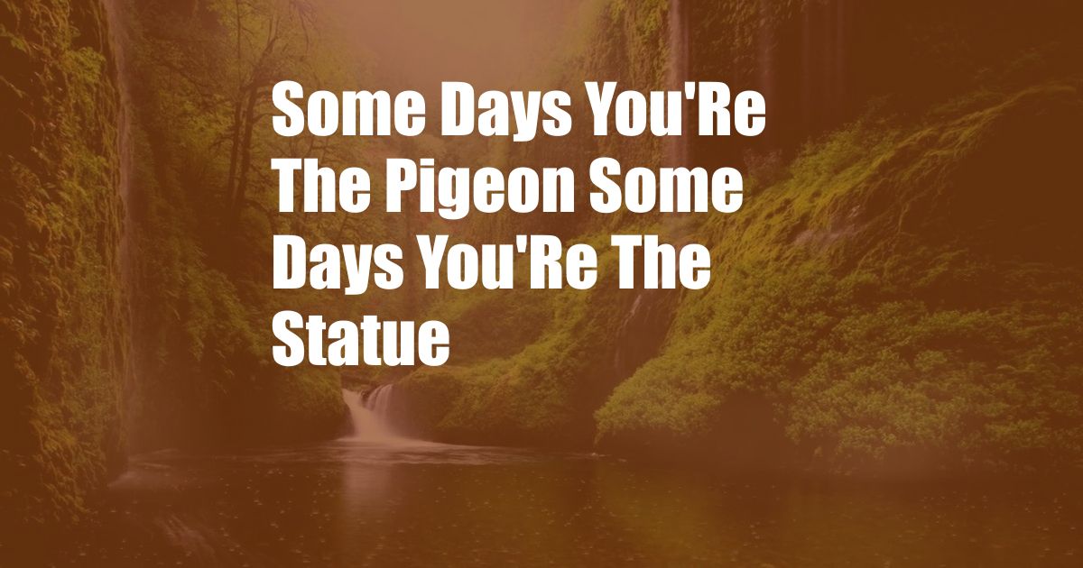 Some Days You'Re The Pigeon Some Days You'Re The Statue