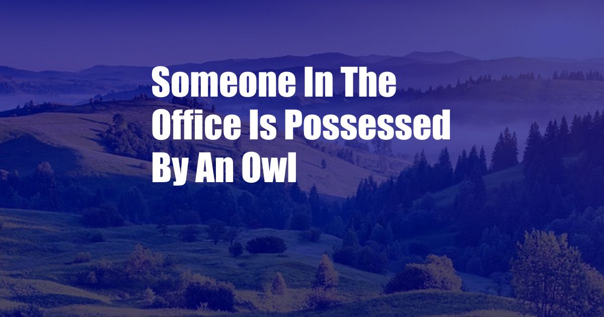 Someone In The Office Is Possessed By An Owl