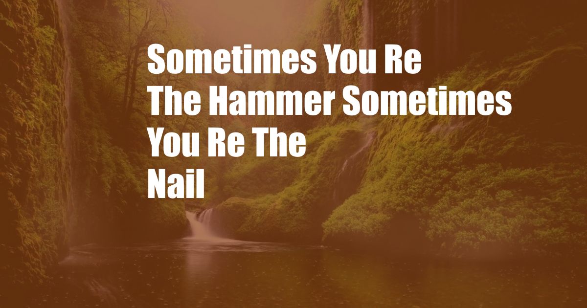 Sometimes You Re The Hammer Sometimes You Re The Nail