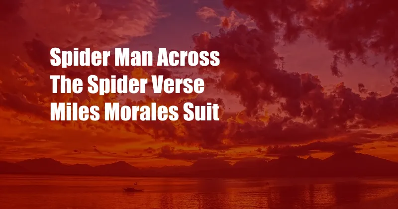 Spider Man Across The Spider Verse Miles Morales Suit