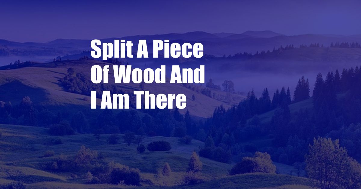 Split A Piece Of Wood And I Am There