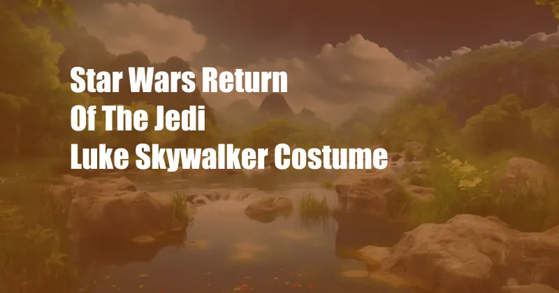 Star Wars Return Of The Jedi Luke Skywalker Costume